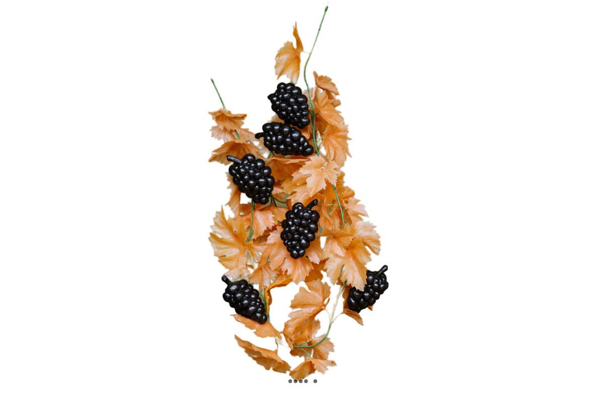 artificielles Guirlande de feuillage automnal avec raisin en Plastique soufflé L 2 m