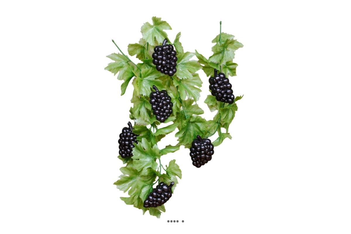artificielles Guirlande de feuillage vert artificiel avec raisin en Plastique L 2 m