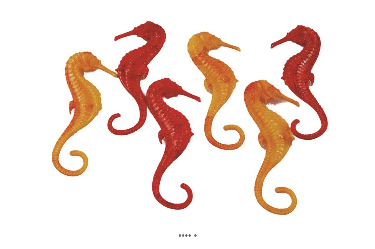 artificielles Hippocampes assortis en lot de 6 en Plastique soufflé L 190x50 mm