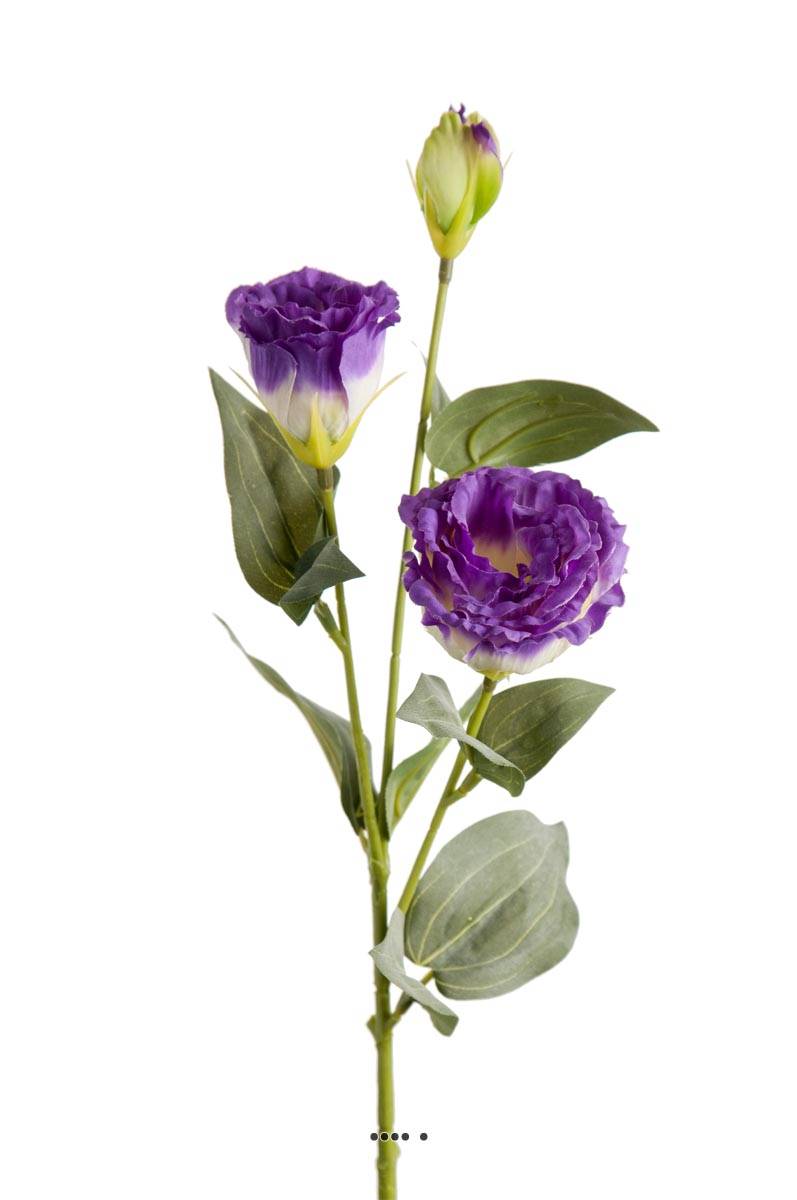 artificielles Lisianthus artificiel en tige H 70 cm D 18 cm 3 fleurs haut de gamme du site artificielles.com