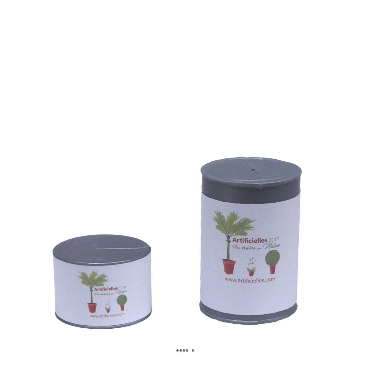 artificielles Lot de 2 boites de conserves en Plastique soufflé H 10-5 cm D 7 cm