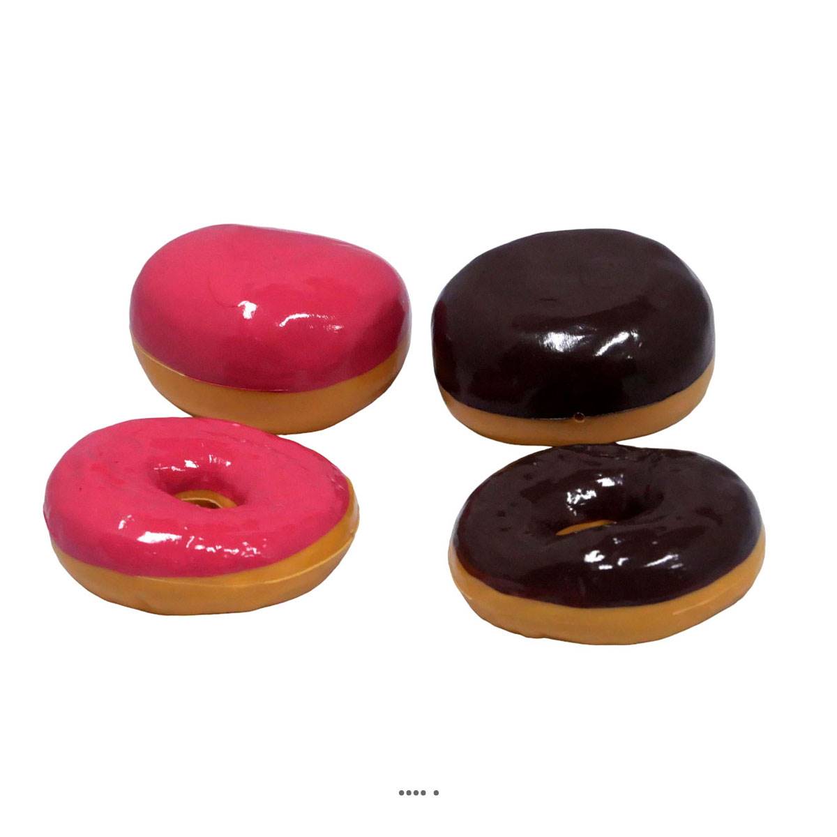 artificielles Lot de 2 donuts et 2 beignets artificiels H 4 cm et D 7 cm