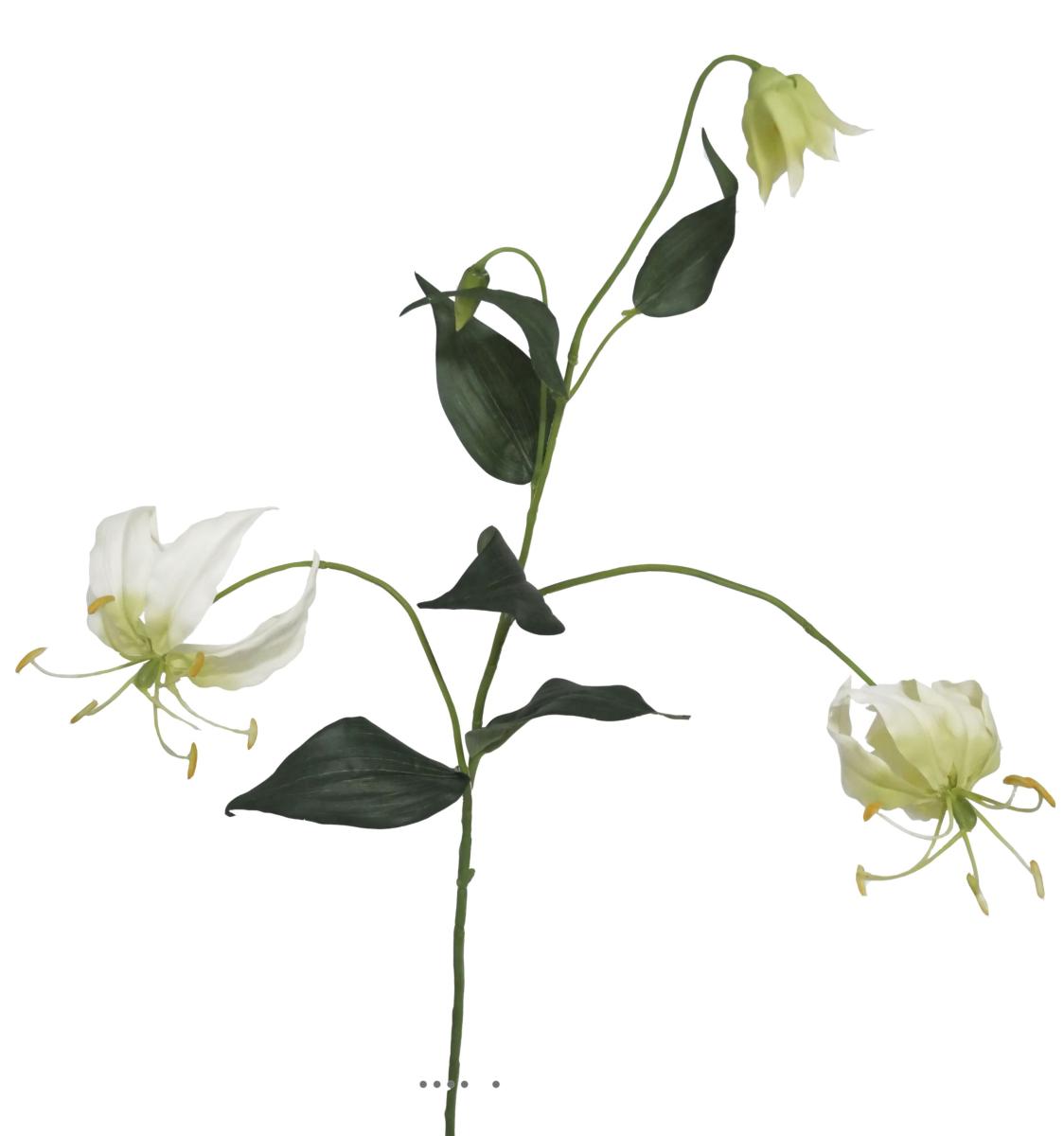 artificielles Lys gloriosa artificiel 2 fleurs 1 bouton H 78 cm superbe du site Artificielles.com
