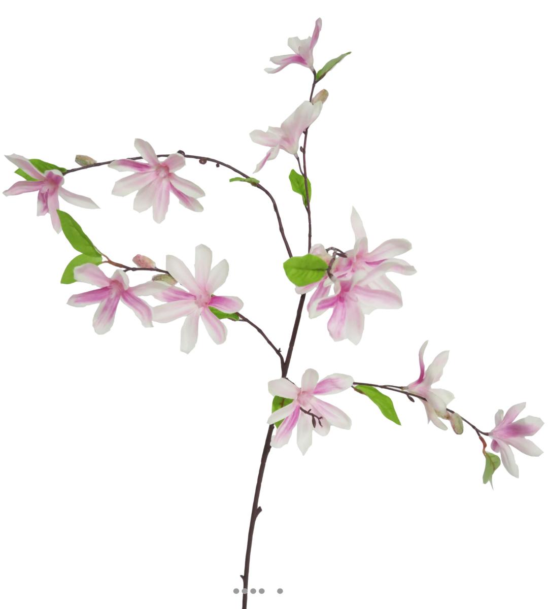 artificielles Magnolia artificiel H 90 cm en branche 12 fleurs et 9 boutons du site Artificielles.com