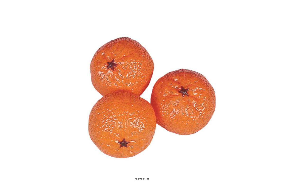 artificielles Mandarine artificielle en lot de 3 en Plastique soufflé D 65x50 mm