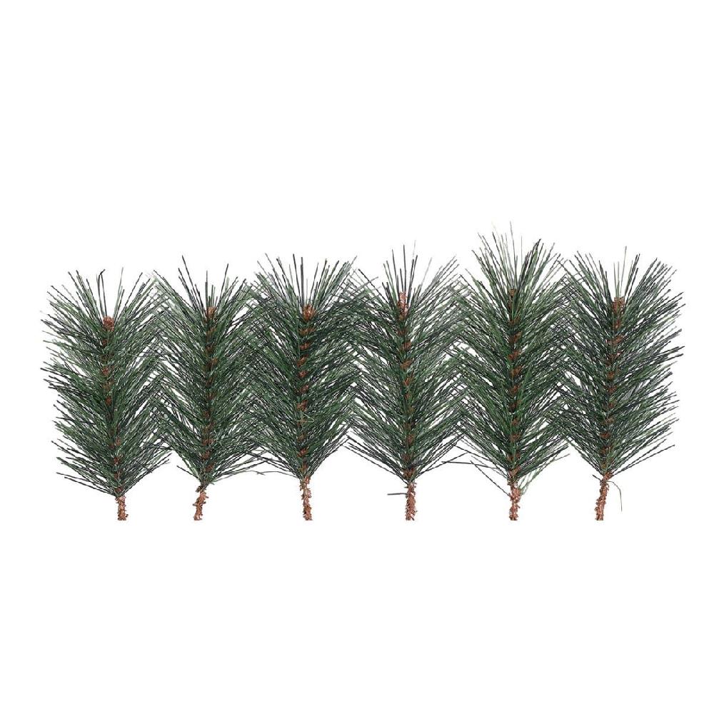 artificielles Mini Branches de sapin de noel artificiel X6 H 14 cm D 8 cm aiguilles vertes