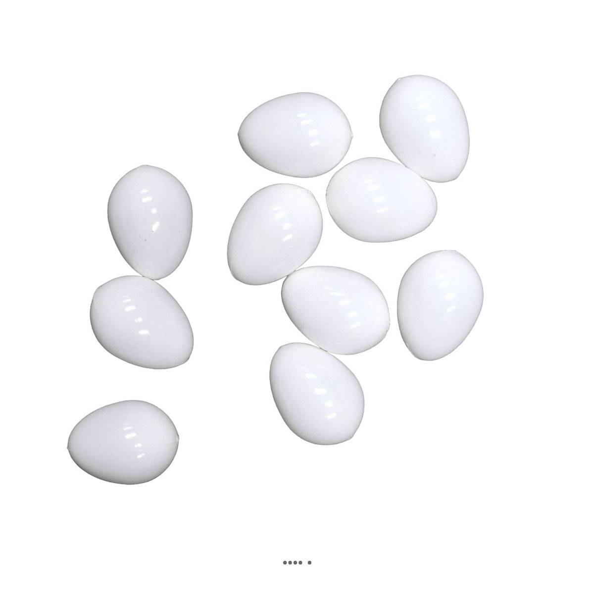 artificielles Oeufs blancs artificiels en Plastique soufflé x10 H 65 mm D 45 mm