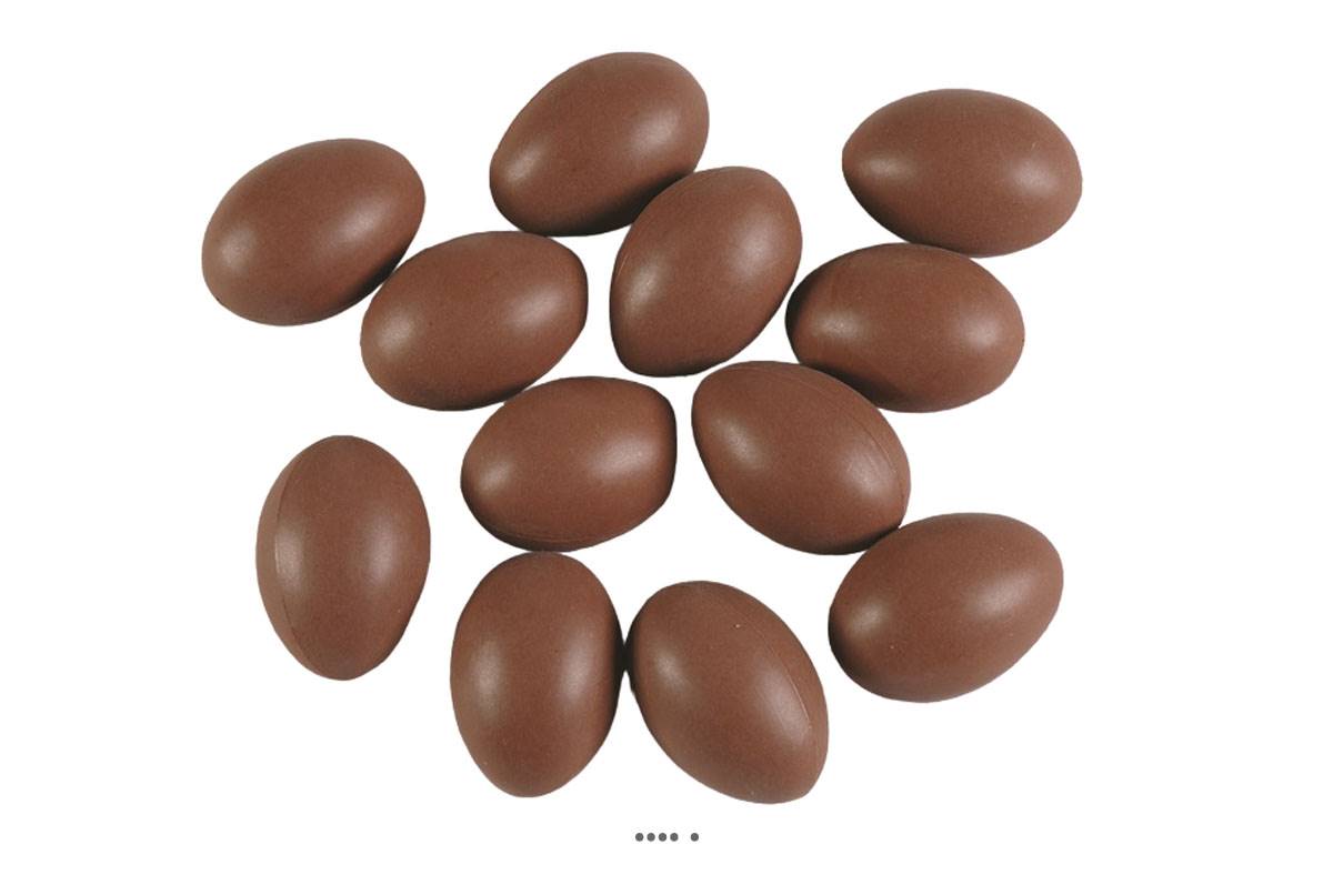 artificielles Œufs en chocolat artificiel en lot de 12 Plastique soufflé H 65x45 mm