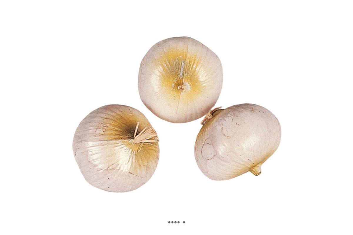 artificielles Oignon blanc artificiel en lot de 3 en Plastique soufflé H 75x60 mm
