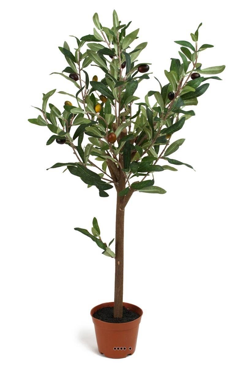 artificielles Olivier artificiel en pot H 65 cm Tronc bois avec ses olives très réaliste du site Artificielles.com