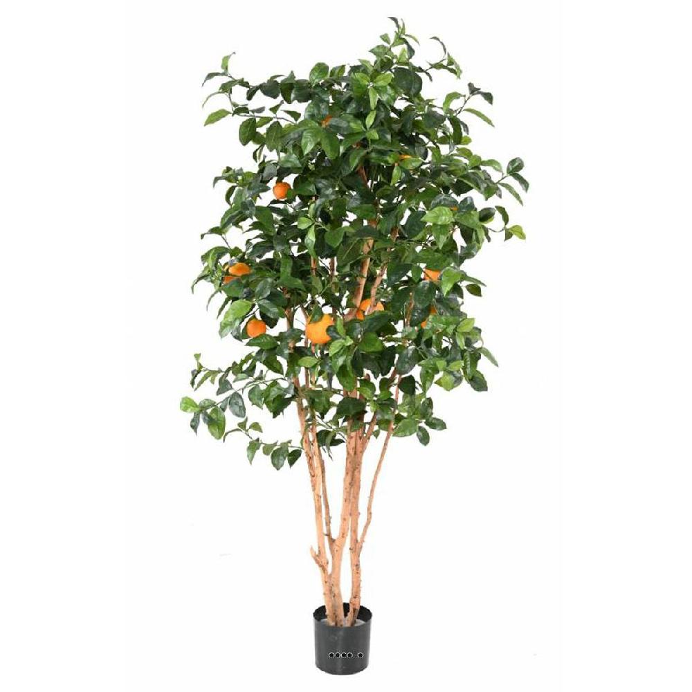 artificielles Oranger artificiel tronc naturel en pot avec fruits du site Artificielles.com
