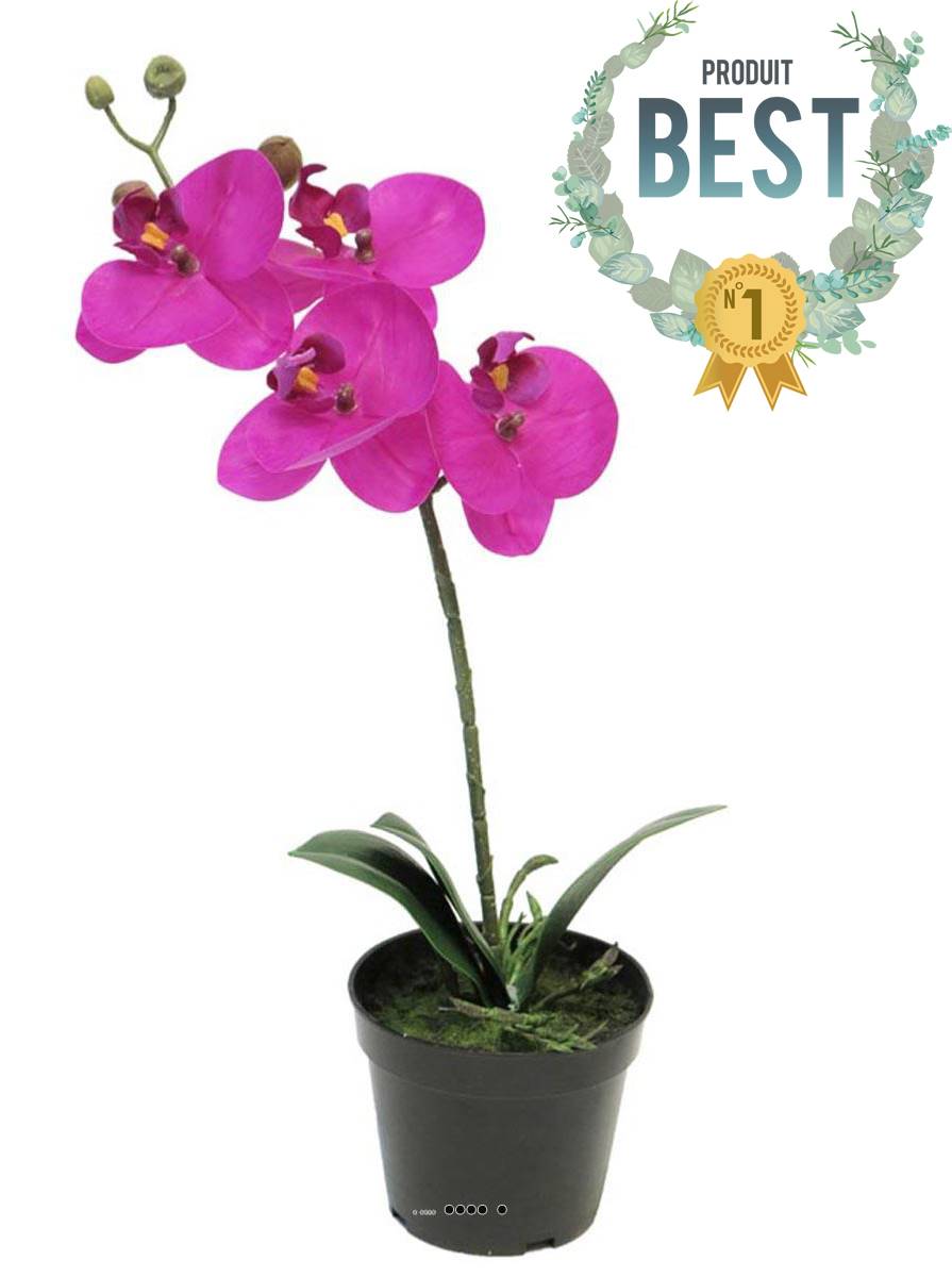 artificielles Orchidée Phalaenopsis artificielle pourpre en pot qualité décorateur