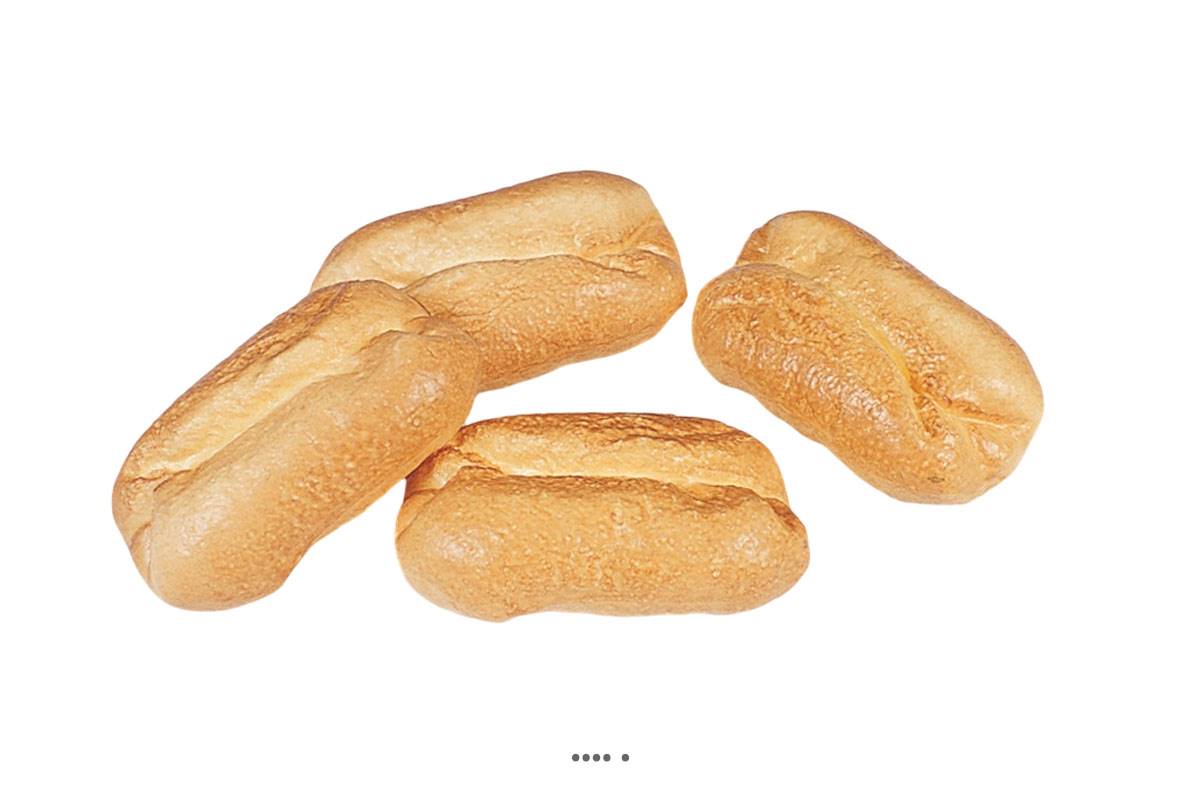 artificielles Petit pain blanc artificiel en lot de 4 Plastique soufflé L 100x60 mm