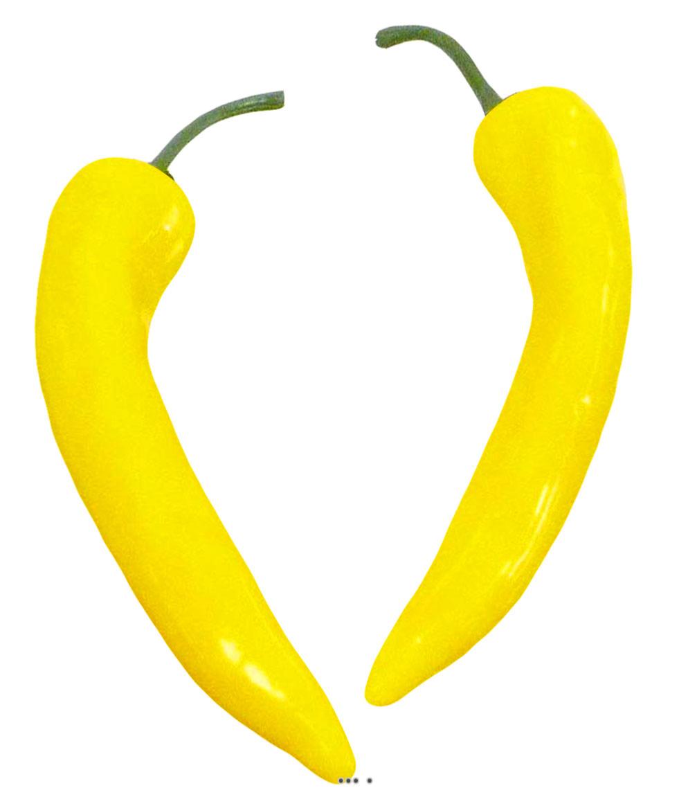 artificielles Piment artificiel X2 Jaune Legume L 18 cm D 3 cm du site artificielles.com