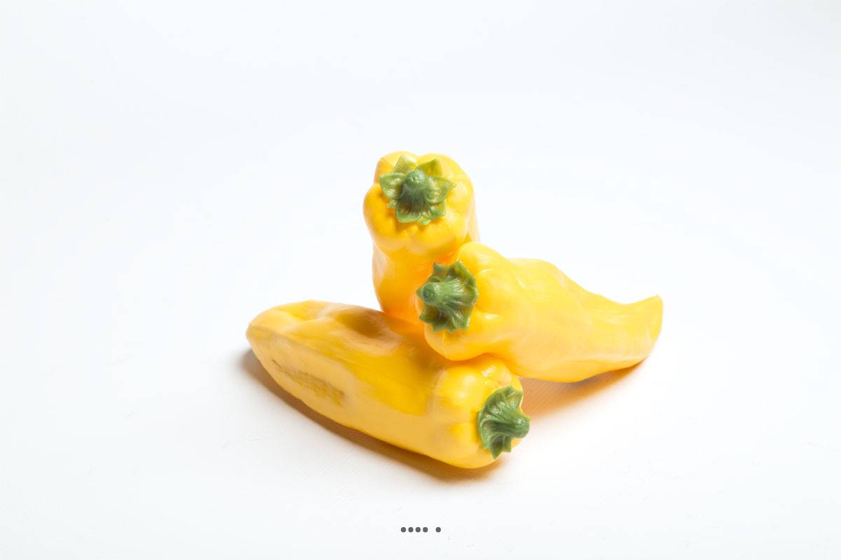 artificielles Piment jaune artificiel en lot de 3 en Plastique soufflé L 160x40 mm