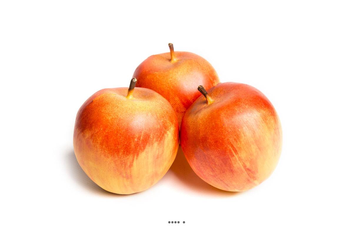 artificielles Pomme artificielle Jaune rouge X 3 Plastique soufflé D 80 mm
