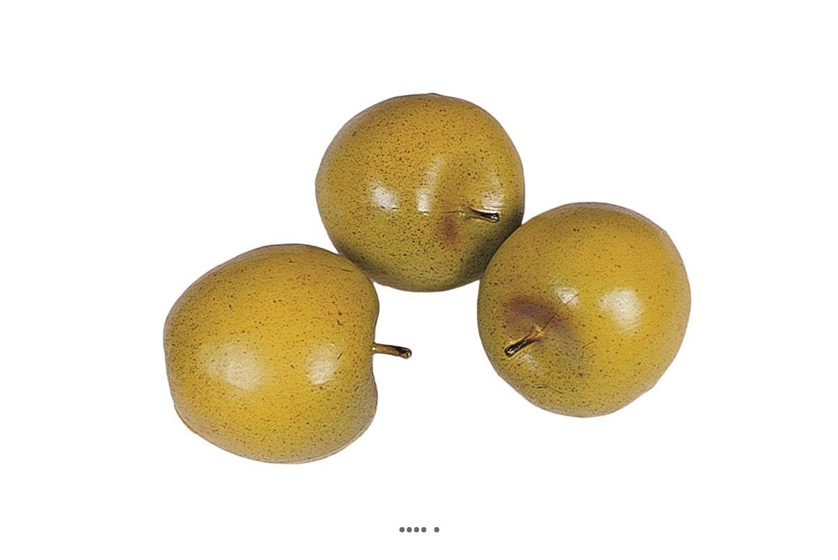 artificielles Pomme artificielle moyenne Verte X 3 en Plastique soufflé H 65x75 mm