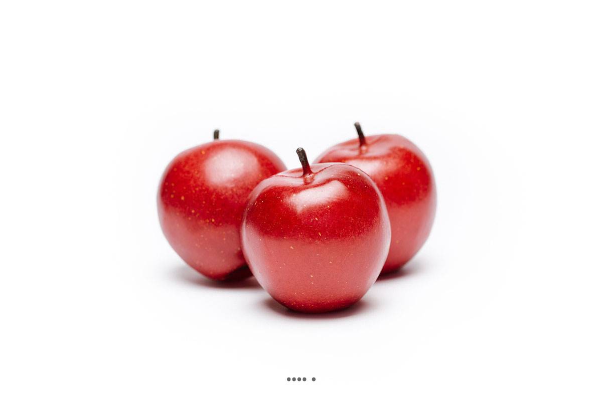 artificielles Pomme artificielle Rouge en lot de 3 en Plastique soufflé D 80 mm