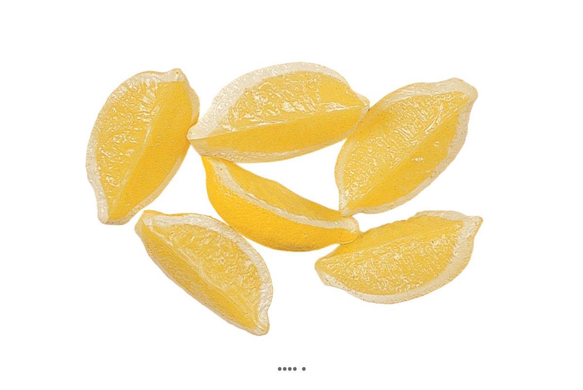 artificielles Quartier de Citron jaune artificiel X 6 Plastique soufflé L 90x35 mm