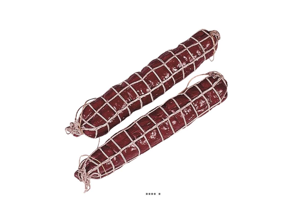 artificielles Saucisson artisanal Fume en lot de 2 en Plastique soufflé L 250x50 mm