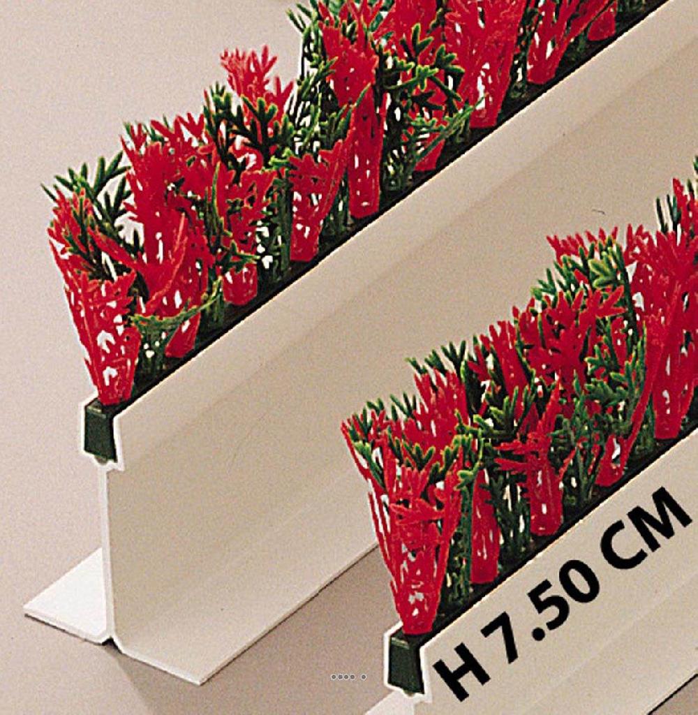 artificielles Separateur barrette Feuillage plastique Cypres Vert-Rouge L 75 cm socle blanc