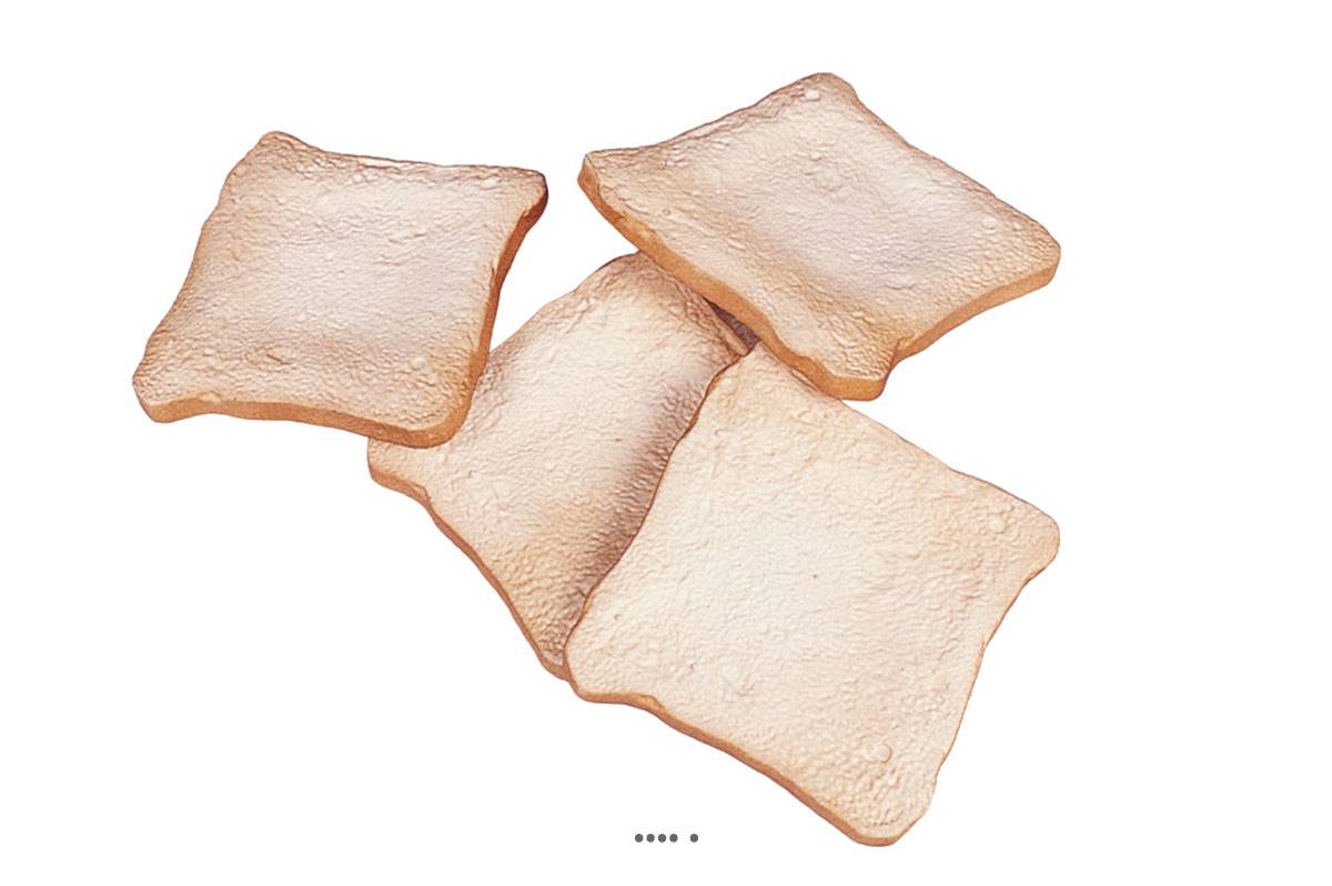 artificielles Toast pain de mie artificiel en lot de 4 en Plastique soufflé D 110 mm