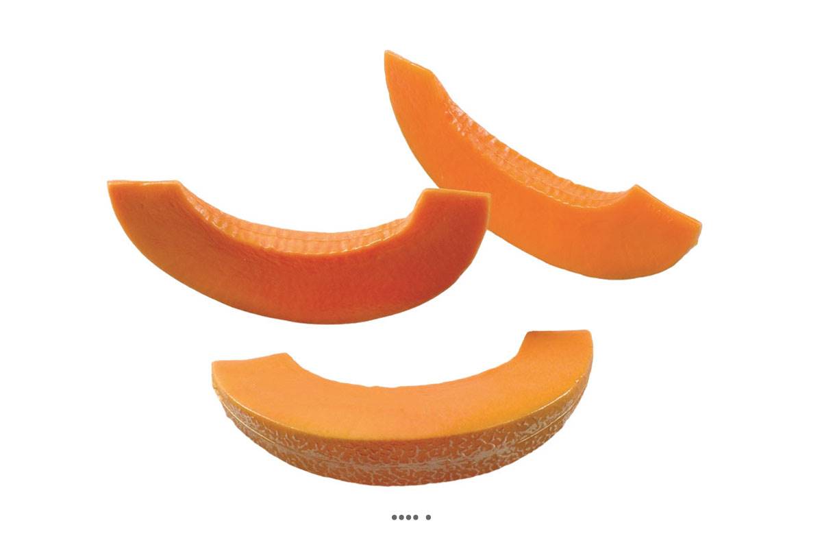 artificielles Tranche de Melon artificiel en lot de 3 Plastique soufflé L 180x40 mm