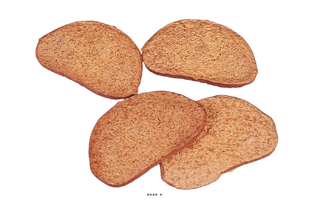 artificielles Tranche de pain complet artificiel X 4 en Plastique soufflé L 90x40 mm