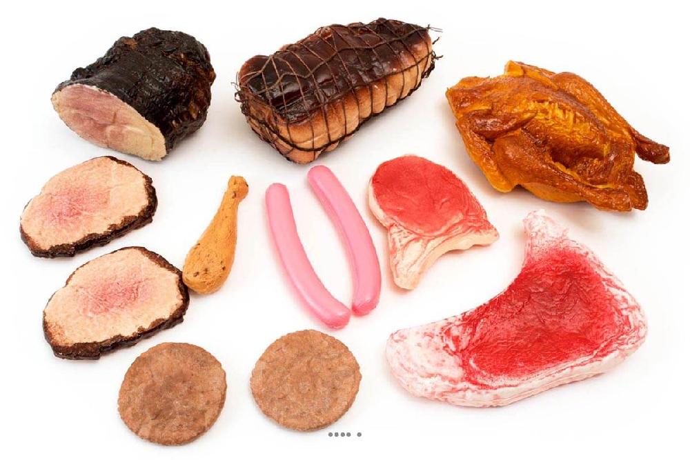 artificielles Viandes artificielles assorties en lot de 12 en Plastique soufflé