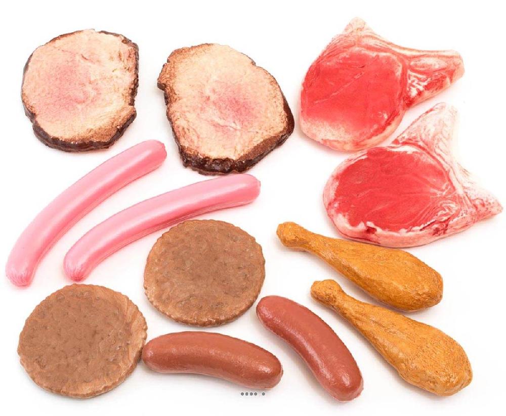 artificielles Viandes artificielles assorties en lot de 12 en Plastique soufflé