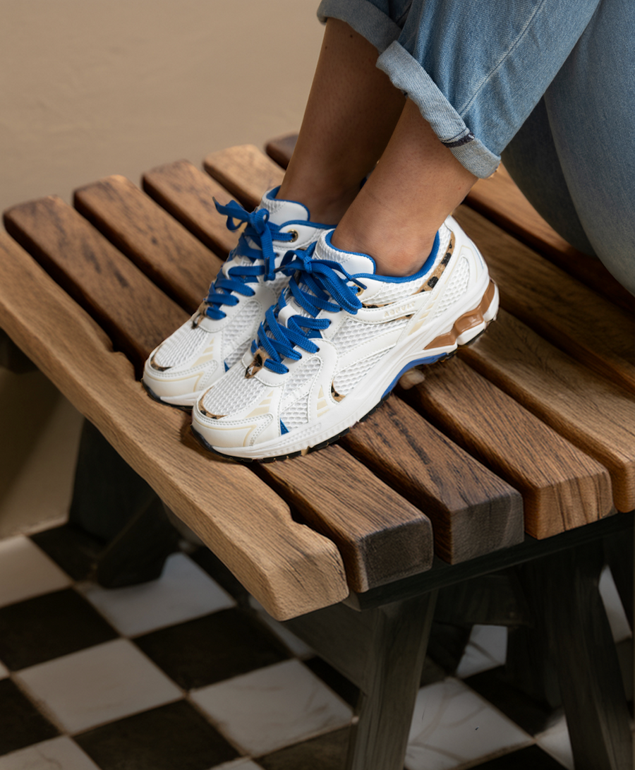 Asfvlt Sneakers CITY RUN WHITE/LEOPARD/BLUE