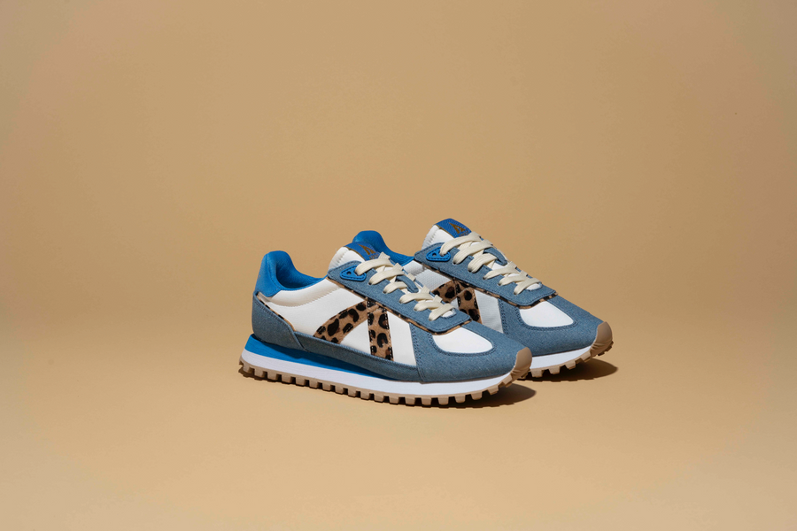 asfvlt sneakers GATE DENIM/LEOPARD PONY-HAIR/TAN