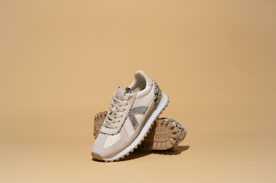 Asfvlt Sneakers GATE GREY/TAN/ SILVER/PONY-HAIR