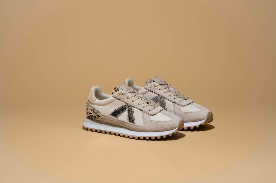 asfvlt sneakers GATE GREY/TAN/ SILVER/PONY-HAIR