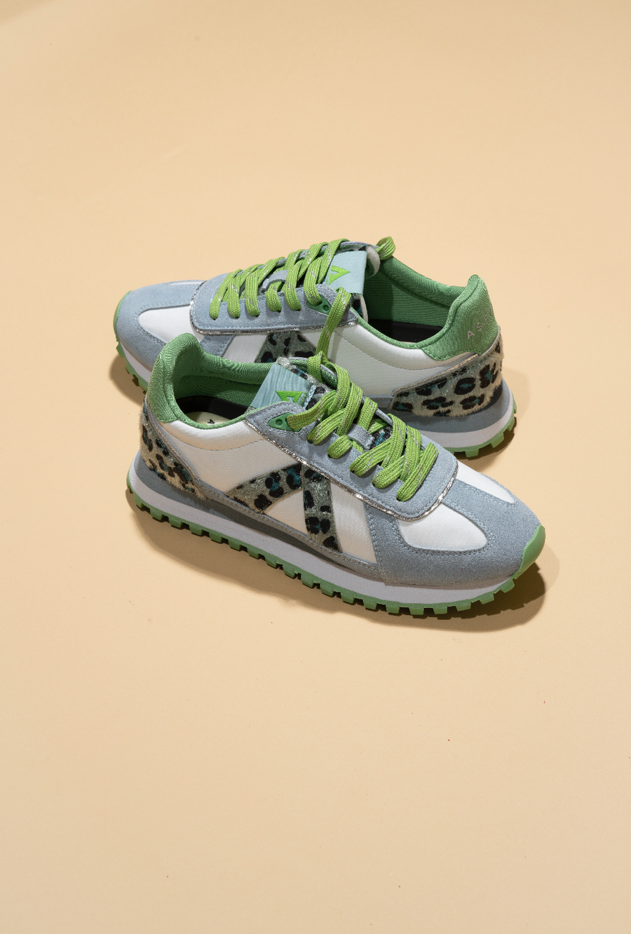 Asfvlt Sneakers GATE LEOAPARD/PONY-HAIR/GREEN