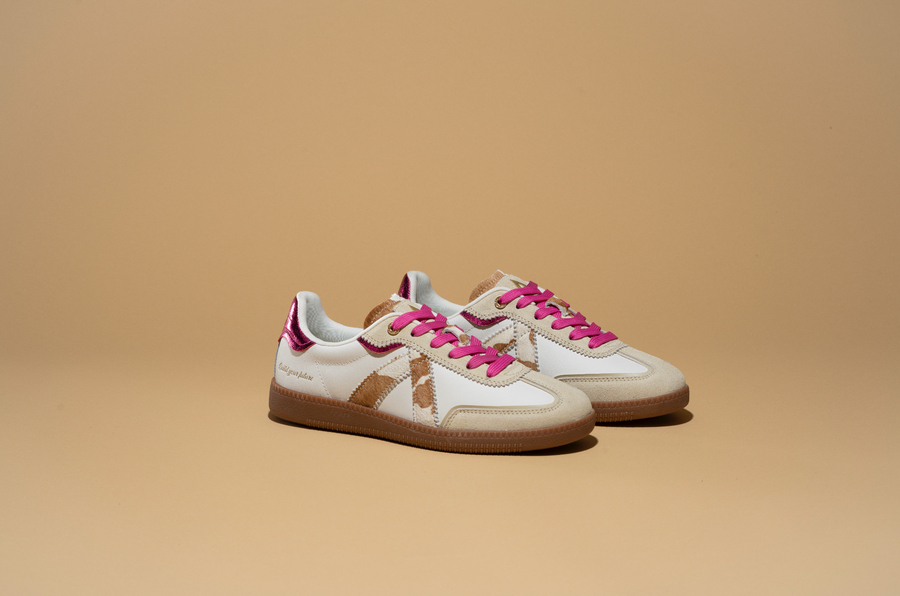 asfvlt sneakers ELITE CLASSIC TAN COW PONY HAIR FUSHIA