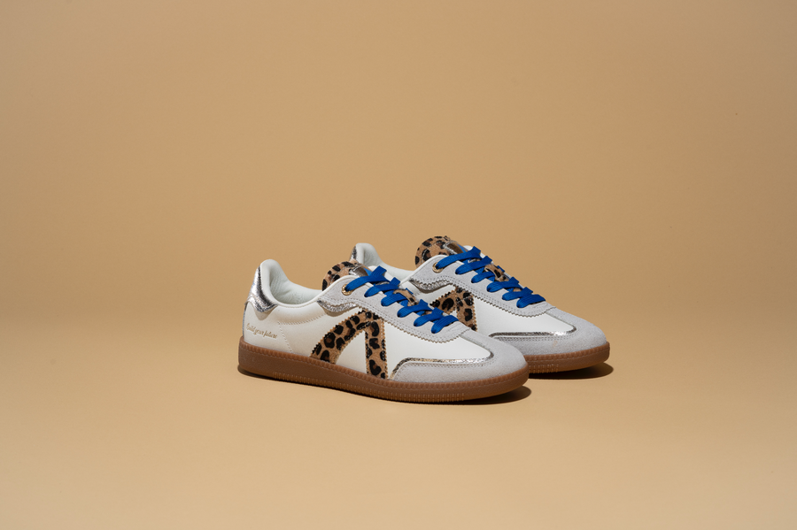 asfvlt sneakers ELITE CLASSIC WHITE LEOPARD SILVER BLUE