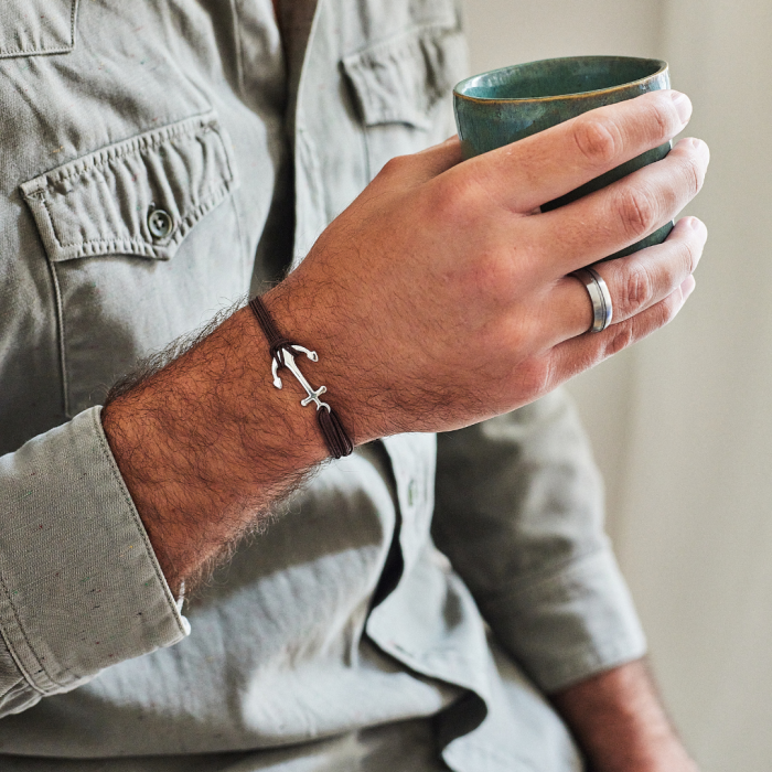 Atelier De Famille Bracelet Ancre Argent Massif