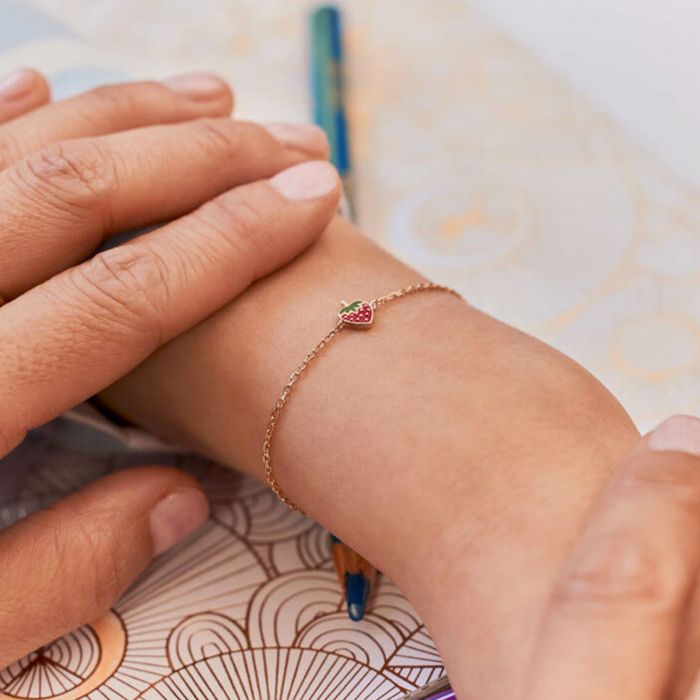 Atelier De Famille Bracelet Fraise Plaqué Or