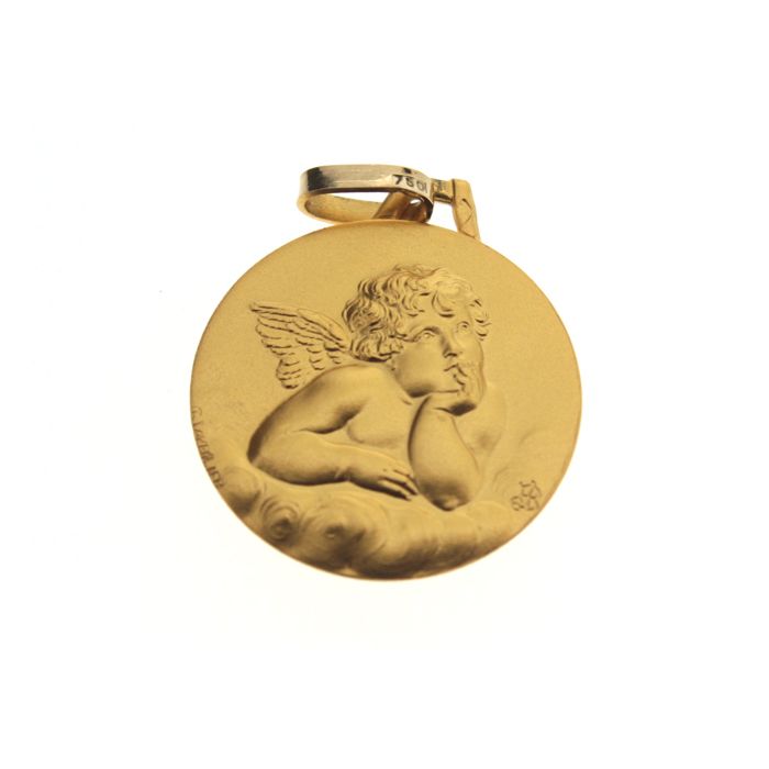 atelier de famille Médaille Ange de Raphaël 18 ct