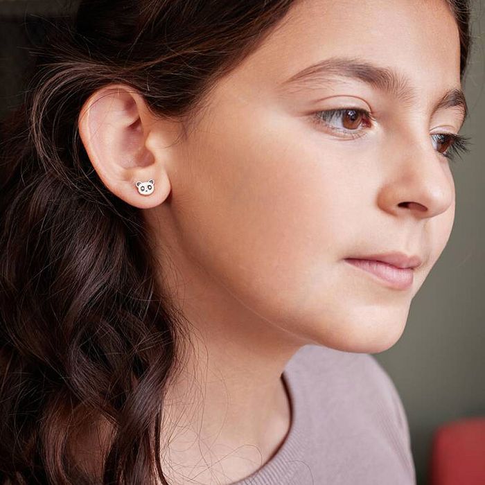 Atelier De Famille Boucles D'oreilles Didou Le Panda En Plaqué Or