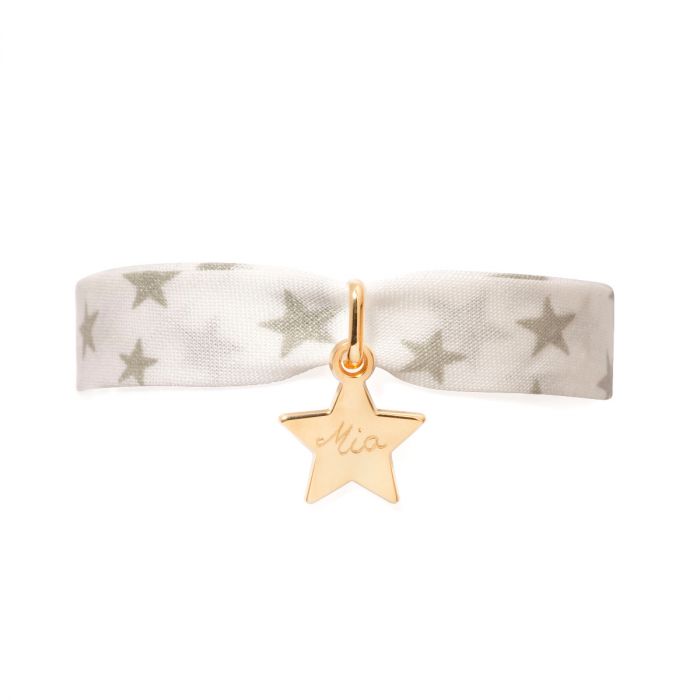 atelier de famille Bracelet 1 mini breloque sur lien liberty plaqué Or (gravure manuelle)