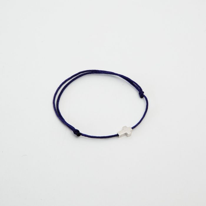 Atelier De Famille Bracelet Croix 3D Sur Lien Coton