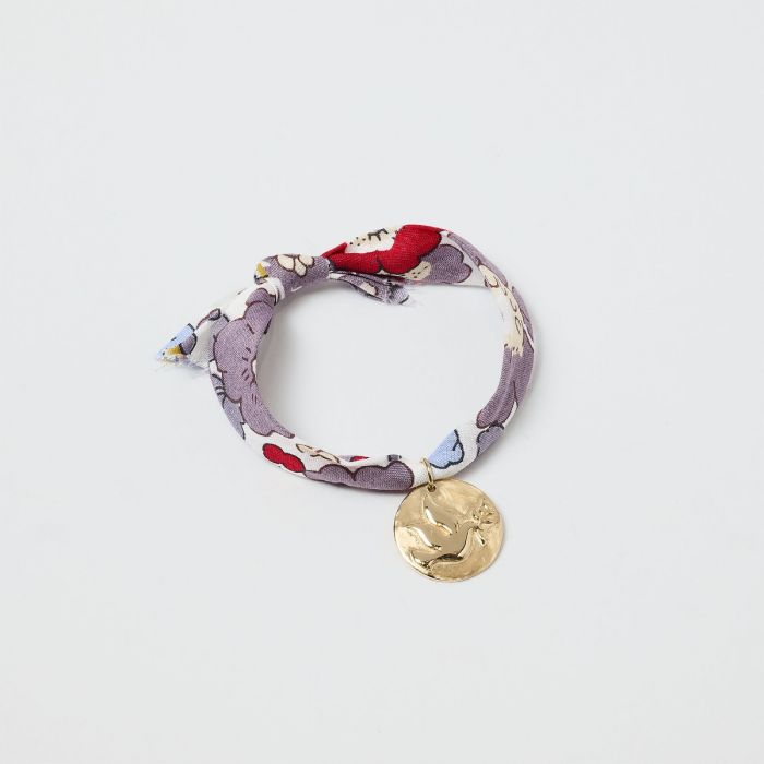 Atelier De Famille Bracelet Gris-gris Colombe Sur Ruban Liberty