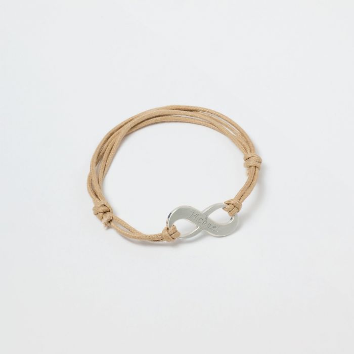 atelier de famille Bracelet infini pour homme sur coton ciré (gravure manuelle)