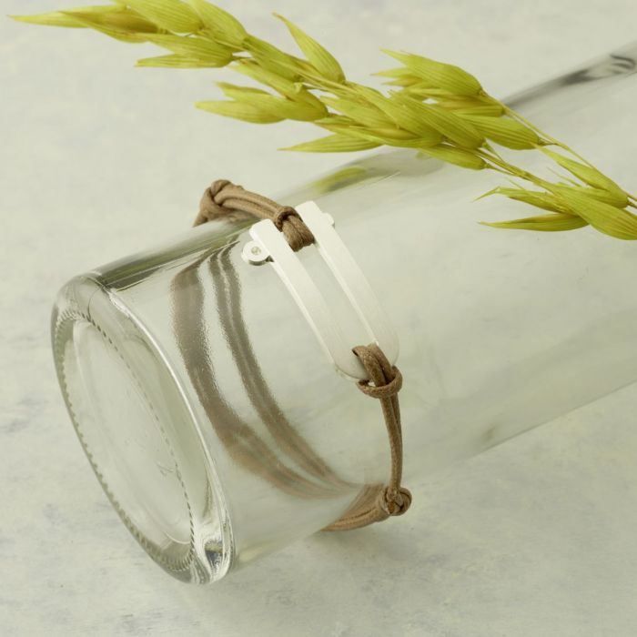 Atelier De Famille Bracelet Manille Pour Homme Sur Coton Ciré Argent Massif