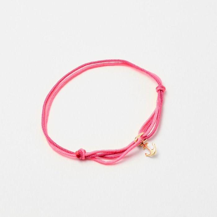 Atelier De Famille Bracelet Mini Ancre Sur Double Lien Coton