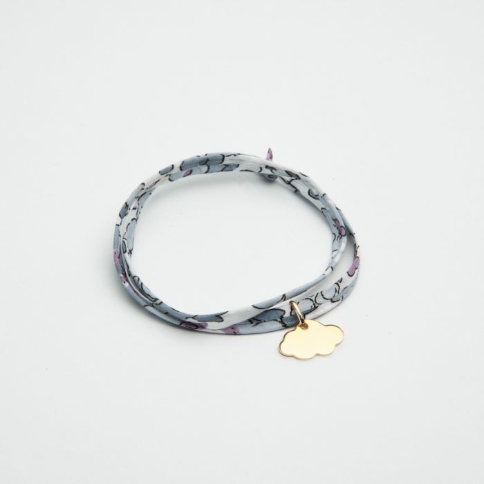 Atelier De Famille Bracelet Mini Breloque Sur Cordon Liberty Double Tour (gravure Manuelle)