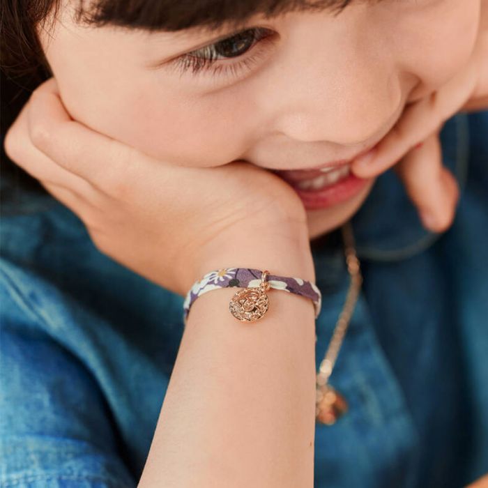 Atelier De Famille Bracelet Mini Zodiaque Plaqué Or Sur Cordon Liberty (gravure Manuelle)