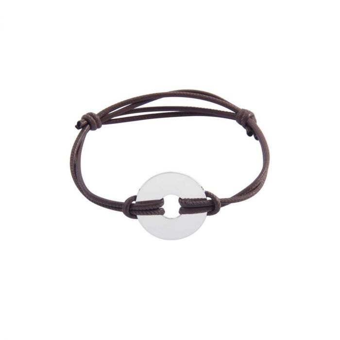 atelier de famille Bracelet petite cible pour homme sur lien simili cuir (gravure manuelle)